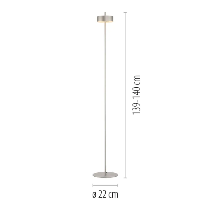 Paul Neuhaus LED Stehlampe Q-ROTATE 22 cm alu-/nickelfarbig