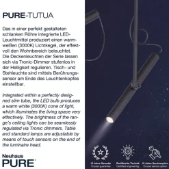 Paul Neuhaus LED Stehlampe PURE-TUTUA schwarz
