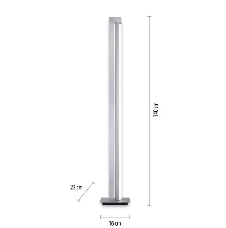 Paul Neuhaus LED Stehlampe PURE-LINES alufarbig