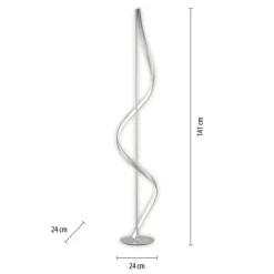 Paul Neuhaus LED Stehlampe Q-SWING 24 cm silberfarbig