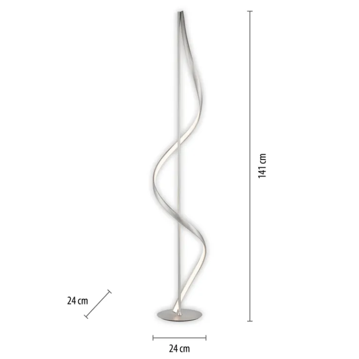 Paul Neuhaus LED Stehlampe Q-SWING 24 cm silberfarbig