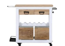 PHILL HILL Barwagen LEWIS 97 x 85 x 43 cm Mango massiv/weiß/schwarz