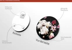 PRO ART Glas-Art Bild BAROQUE FLOWERS V Ø 20 cm mehrfarbig