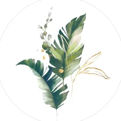 PRO ART Glas-Art Bild WATERCOLOUR PALM LEAVES I Ø 20 cm mehrfarbig