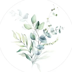 PRO ART Glas-Art Bild WATERCOLOURED LEAVES I Ø 20 cm mehrfarbig