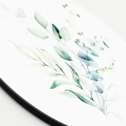 PRO ART Glas-Art Bild WATERCOLOURED LEAVES I Ø 20 cm mehrfarbig