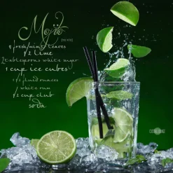 PRO ART PRO-ART Glas Art Bild MOJITO 20 x 20 cm Floatglas