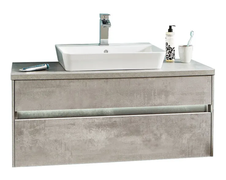 puris Waschplatz UNIQUE 102 cm Polarweiß/ Betonoptik