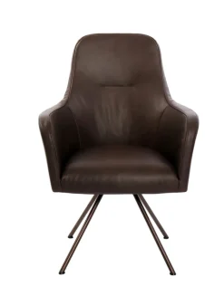 PURO Armlehnstuhl RENATA 95 x 63 x 68 cm Braun/Schwarz Leder/Metall