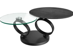 PURO Couchtisch EOLIA 130x75 cm Titan / Klarglas