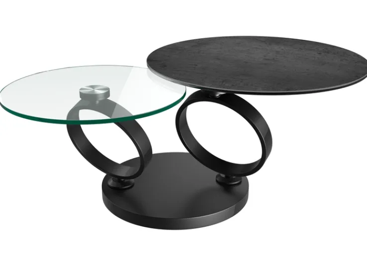 PURO Couchtisch EOLIA 130x75 cm Titan / Klarglas