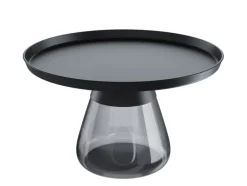 PURO DROP Couchtisch 71x43 cm Rauchgrau/Schwarz