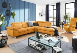 PURO Fernsehsessel CERGY M2-V3 Lederbezug curry