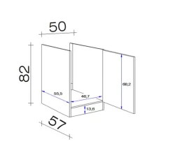 QUARTIER Spülen Unterschrank MEGGIE 50 x 82 x 57 cm weiß