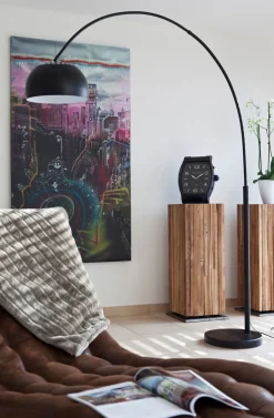 Retrofit Bogenlampe schwarz /Marmor schwarz