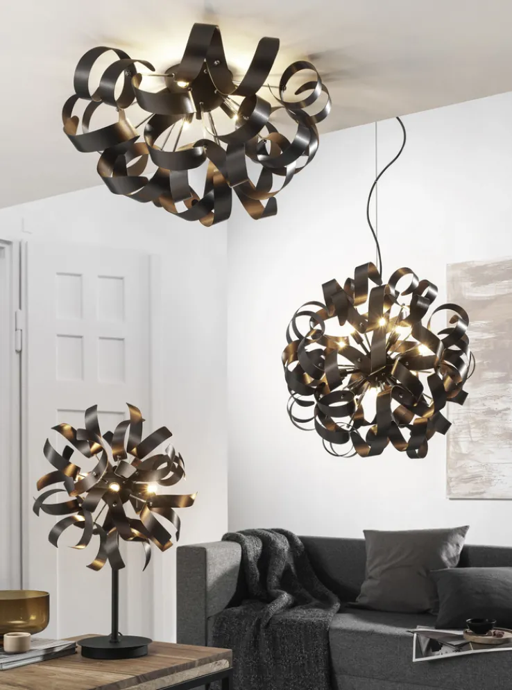 Retrofit Deckenlampe CURLY VI 60 cm coffee