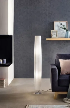 Retrofit Stehlampe rund 120 cm weiß