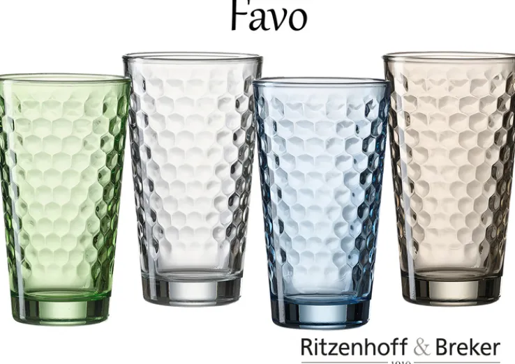 Ritzenhoff & Breker Longdrinkglas FAVO 6er Set 400 ml klar Glas