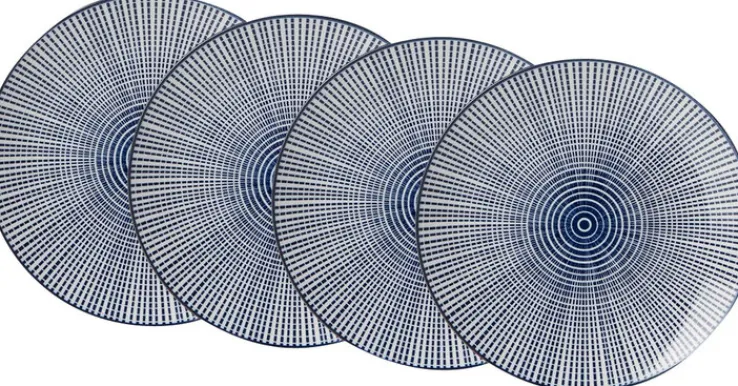 Ritzenhoff & Breker Speiseteller ROYAL MAKOTO 4er Set blau/ weiß