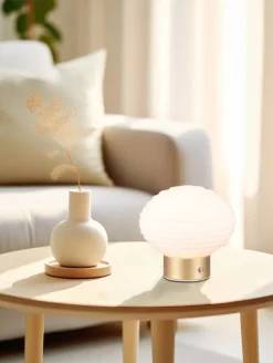 Reality RL RL Akku LED Tischlampe EARL messingfarbig /weiß