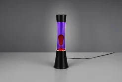 Reality RL RL Lavalampe ETNA, Metall/Glas/Wachs, Höhe 39 cm, LED 21 W, 3.000 K, 260 lm, Schutzklasse 2, IP20, Schwarz/Rot/Lila