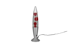 Reality RL RL Lavalampe VESUV, Metall/Glas/Wachs, Höhe 42 cm Alu-/Nickelfarbig/Rot/Transparent