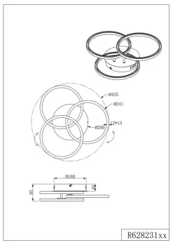 Reality RL RL LED Deckenlampe CIRCLE schwarz