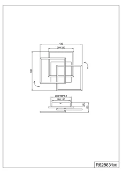 Reality RL RL LED Deckenlampe MOBILE 39 x 42 cm schwarz