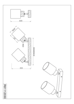 Reality RL RL Retrofit Deckenlampe mit 2 Spots ASSAM Holz naturfarbig