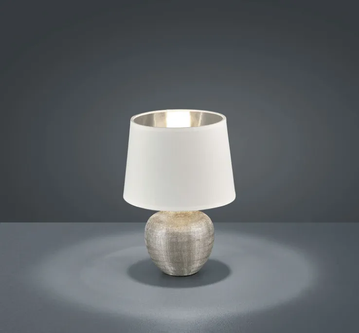 Reality RL RL Retrofit Tischlampe 1 flg mit Textilschirm H 26 LUXOR Silberfarbig
