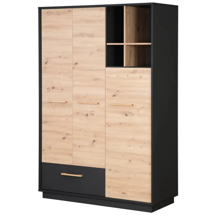 Kinder roba Kinder-Drehtürenschrank LENN anthrazit/ braun