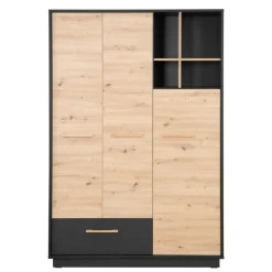 Kinder roba Kinder-Drehtürenschrank LENN anthrazit/ braun