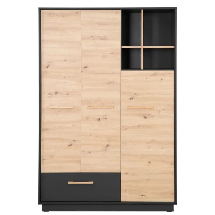 Kinder roba Kinder-Drehtürenschrank LENN anthrazit/ braun