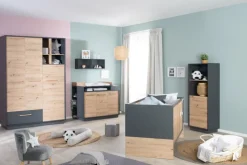 Kinder roba Kinder-Drehtürenschrank LENN anthrazit/ braun