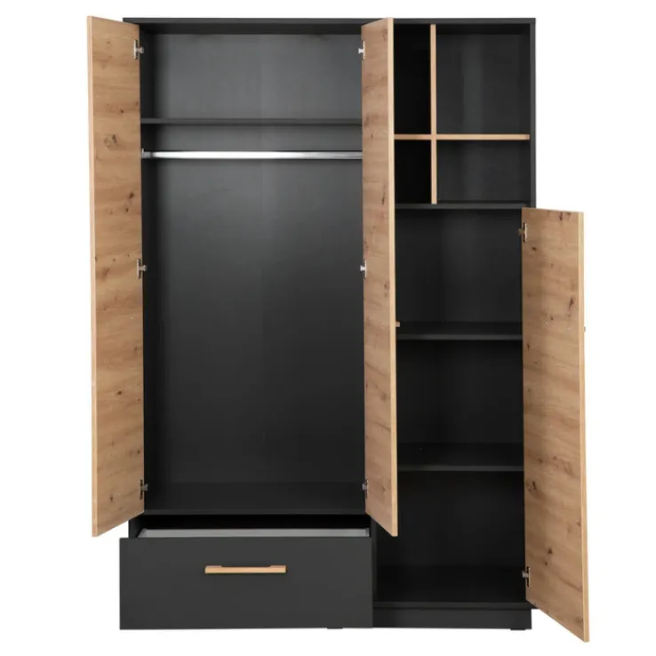 Kinder roba Kinder-Drehtürenschrank LENN anthrazit/ braun