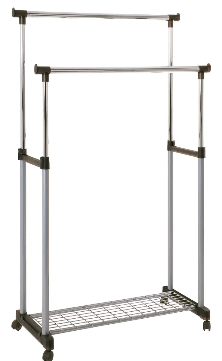 Rollgarderobe 95 x 95-170 x 43 cm Metall chromfarbig