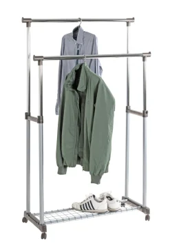 Rollgarderobe 95 x 95-170 x 43 cm Metall chromfarbig