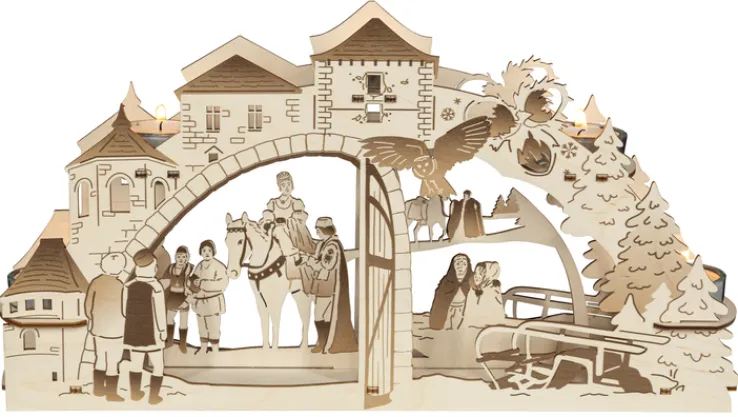 SAICO Kerzenständer DREI HASELNÜSSE FÜR ASCHENBRÖDEL 20x37x6,5 cm