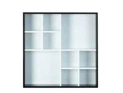 Sammlervitrine PETER 70x70x13 cm Schwarz/Weiß