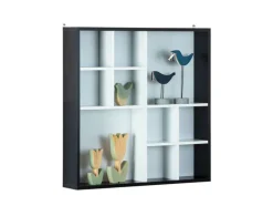 Sammlervitrine PETER 70x70x13 cm Schwarz/Weiß
