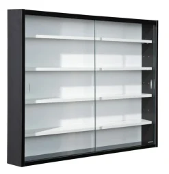 Sammlervitrine STEFAN 80x60x9,5 cm Schwarz/Weiß