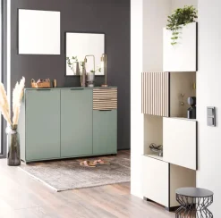 Schieberegal ALEXA 40(70) x 165,1 cm cremebeige/braun