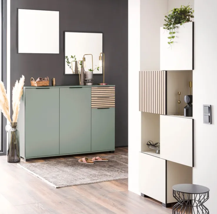 Schieberegal ALEXA 40(70) x 165,1 cm cremebeige/braun