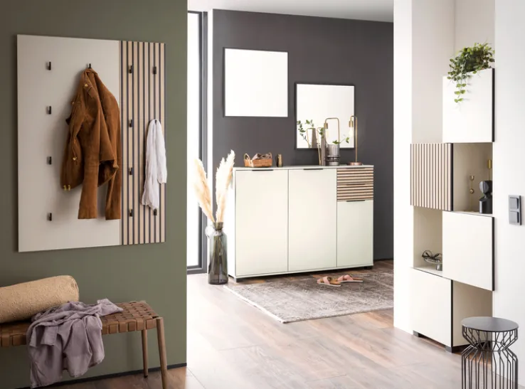 Schieberegal ALEXA 40(70) x 165,1 cm cremebeige/braun