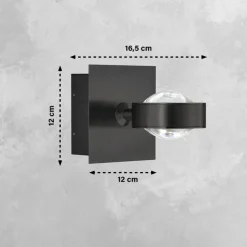 SCHÖNER-WOHNEN-Kollektion SCHÖNER WOHNEN-Kollektion LED Badlampe Wand LENSE schwarz