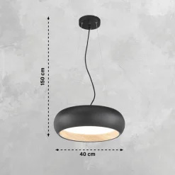 SCHÖNER-WOHNEN-Kollektion SCHÖNER WOHNEN-Kollektion LED Pendelleuchte WOOD 40 cm schwarz