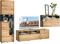 SCHÖNER WOHNEN-Kollektion Wohnwand II ANDRA Eiche rustico geölt