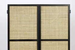 QUARTIER Schrank JOANNA 70 x 145 cm Rattangeflecht/schwarz