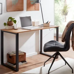 Schreibtisch 120 x 76 cm Braun Schwarz