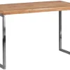 Schreibtisch GUNA 120 x 60 cm chromfarbig/ Akazie massiv